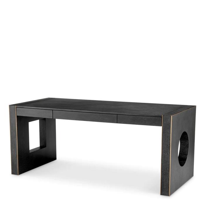 Eichholtz Desk Rovigo in Charcoal Grey Oak Veneer 1