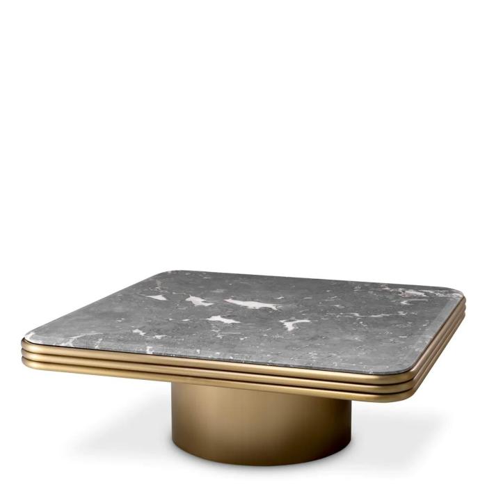 Eichholtz Coffee Table Claremore Square in Brushed Brass Finish 1