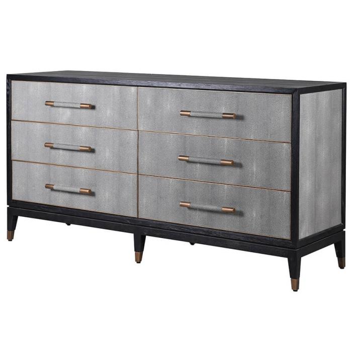 Huxley Faux Shagreen Chest of Drawers Dresser 1