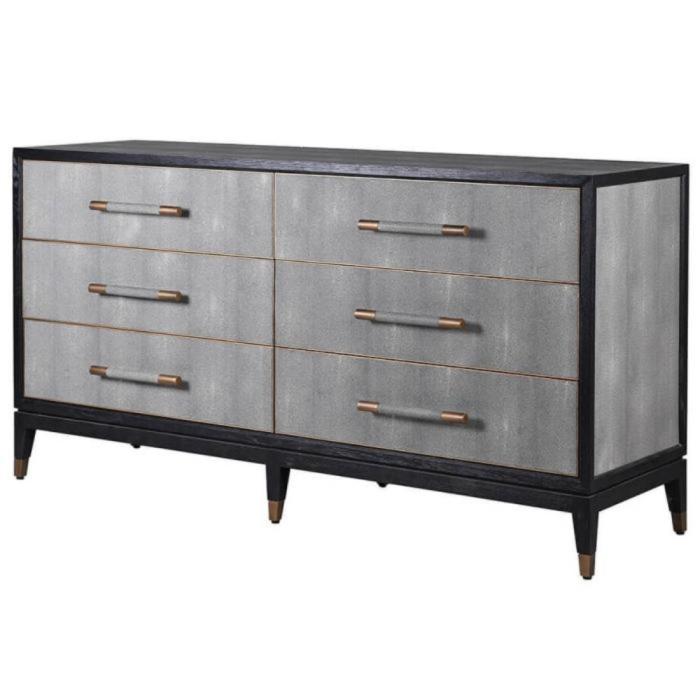 Clearance Huxley Faux Shagreen Chest of Drawers Dresser 1