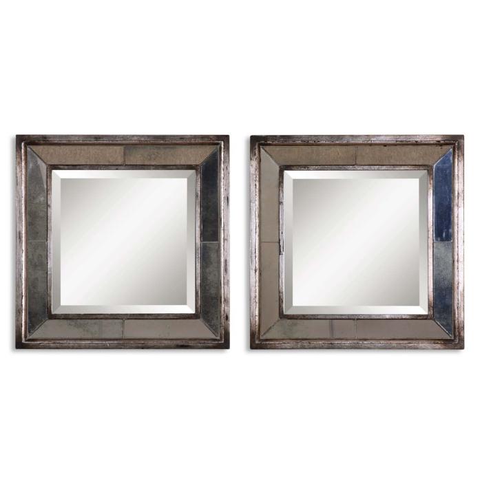 Uttermost  Davion Squares Silver Mirror Set/2 1