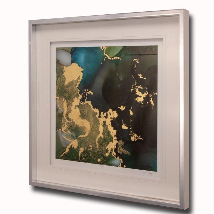 Pavilion Art Emerald Topo 2 By Victoria Borges - Contemporary Abstract Framed Print 1