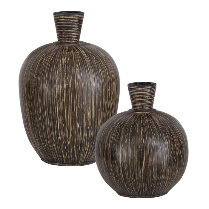 Uttermost Islander Black Vases Set of 2 1