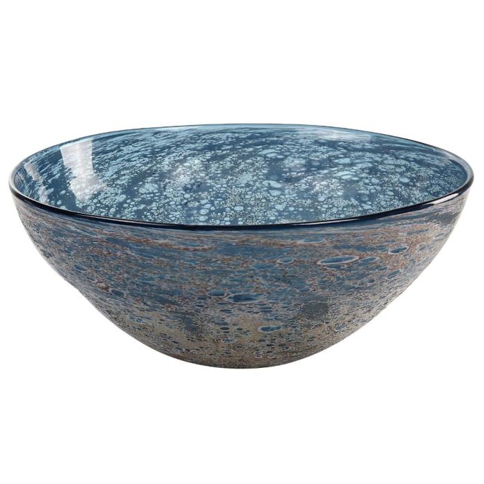 Uttermost Genovesa Aqua Glass Bowl 1