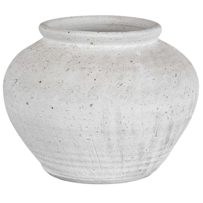 Uttermost Floreana Round White Vase 1