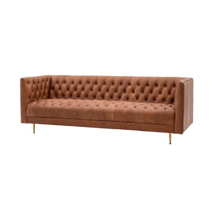 Pavilion Chic Chester Sofa Antique Brown Leather 1