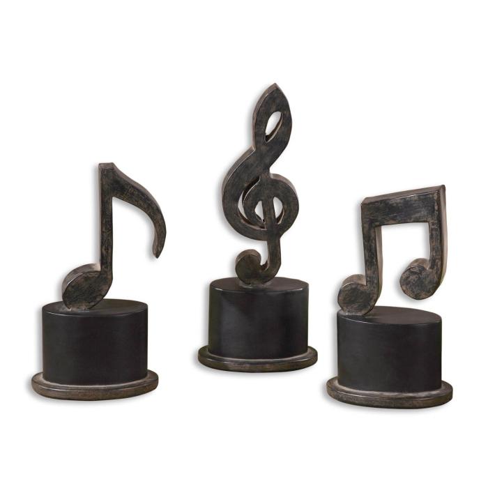 Uttermost  Music Notes Metal Figurines, Set/3 1