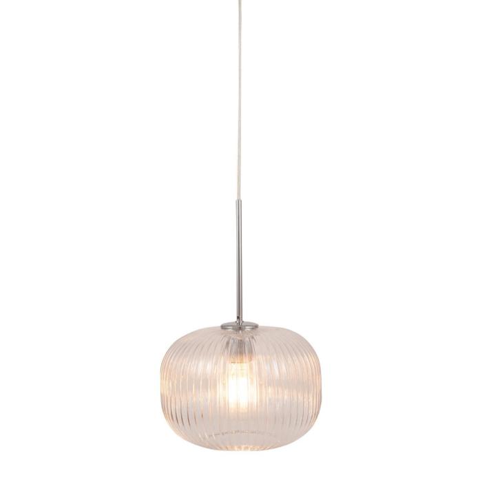 Pacific Lifestyle Fluted Glass & Silver Pendant Light 1