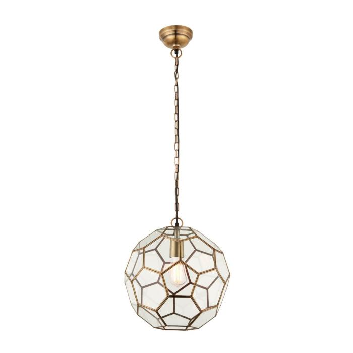 Weybourne Small Pendant Light in Antique Brass 1