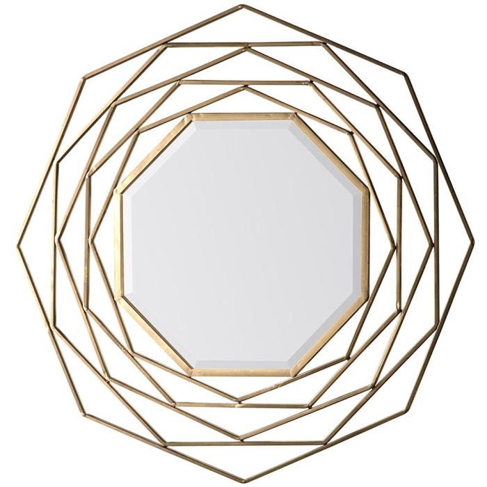 Pavilion Chic Fisher Octagon Framed Mirror - Gold 1