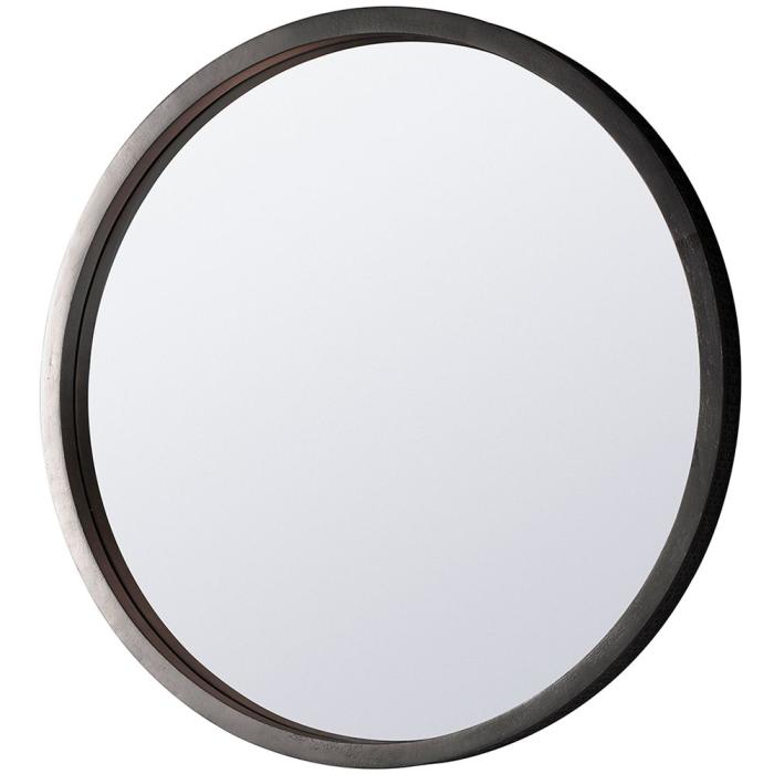 Pavilion Chic Burnsall Round Mango Wood Mirror - Black 1