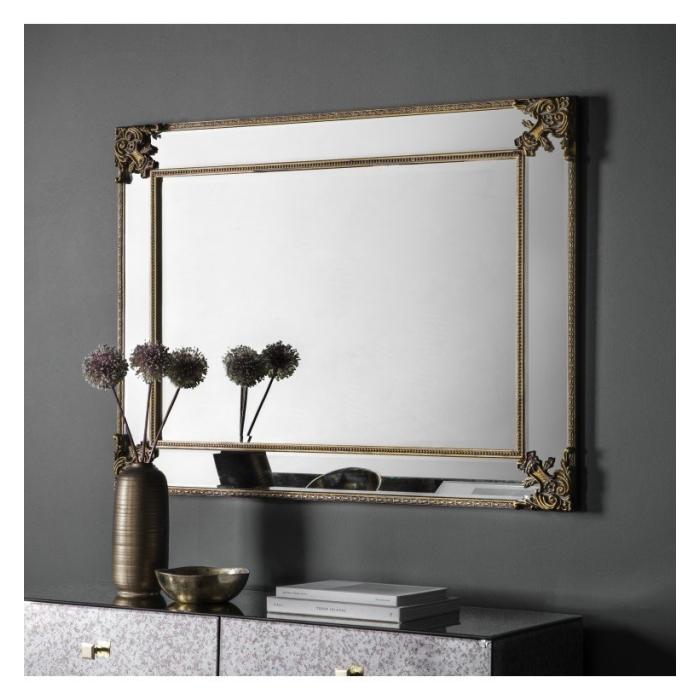 Pavilion Chic Jean Large Ornate Wall Mirror - Rustic Gold 1
