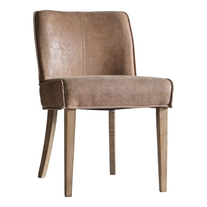 Pavilion Chic Wenchford Tan Leather Dining Chair Set of 2 1