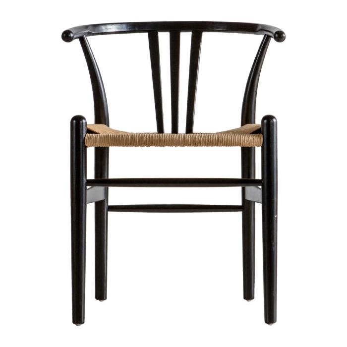 Pavilion Chic Black Wishbone Style Dining Chair Set of 2 1