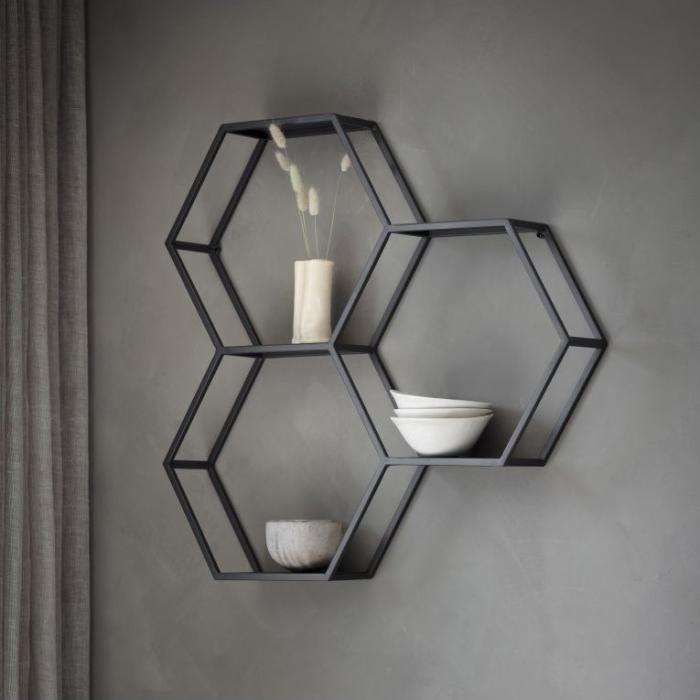 Black Hexagon Shelves 2