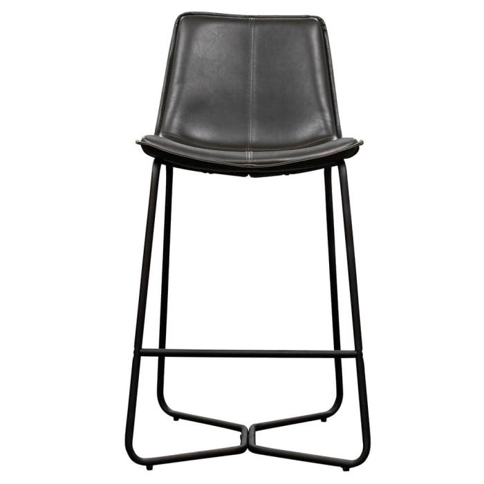 Pavilion Chic Industrial Counter Stool in Charcoal Set of 2 1