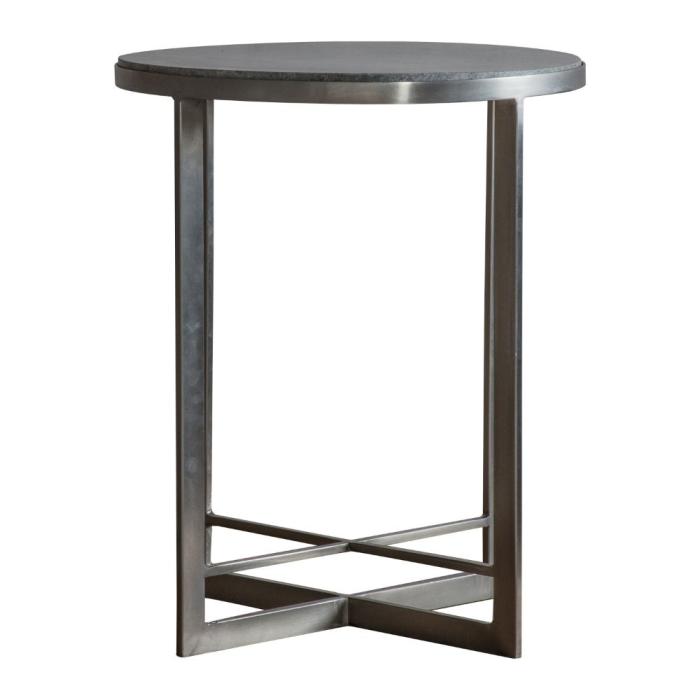 Pavilion Chic Talgarth Marble Side Table in Silver 1