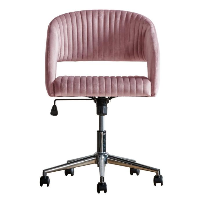 Pavilion Chic Marylebone Pink Velvet Swivel Chair 1
