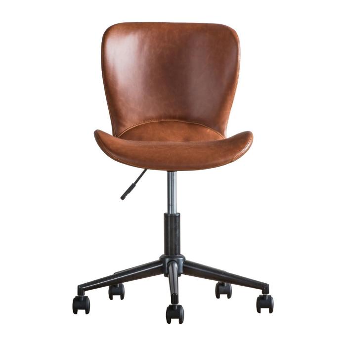 Pavilion Chic Smithfield PU Leather Office Chair in Brown 1
