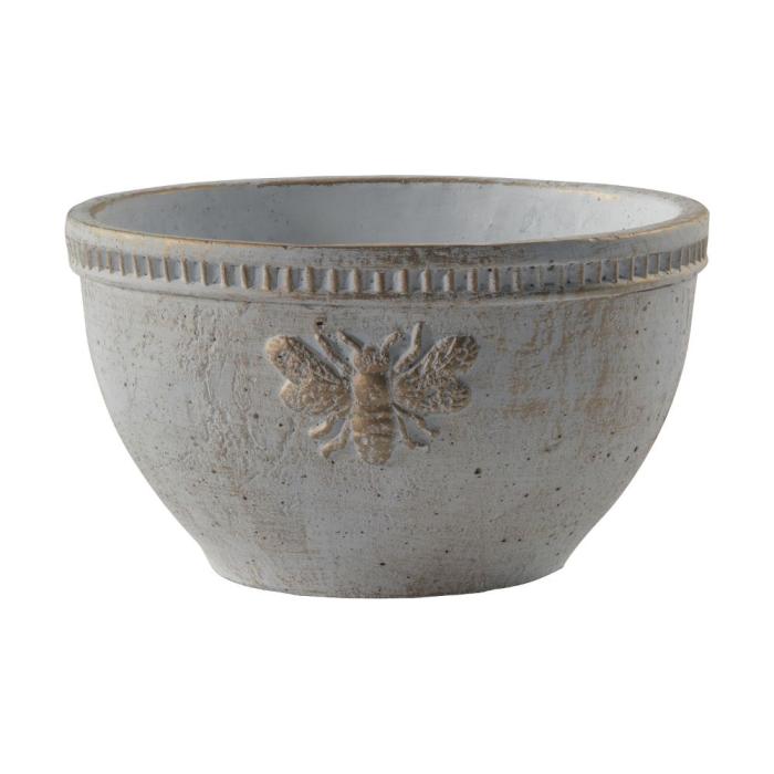 Large Cement Gold Bee Pot 1