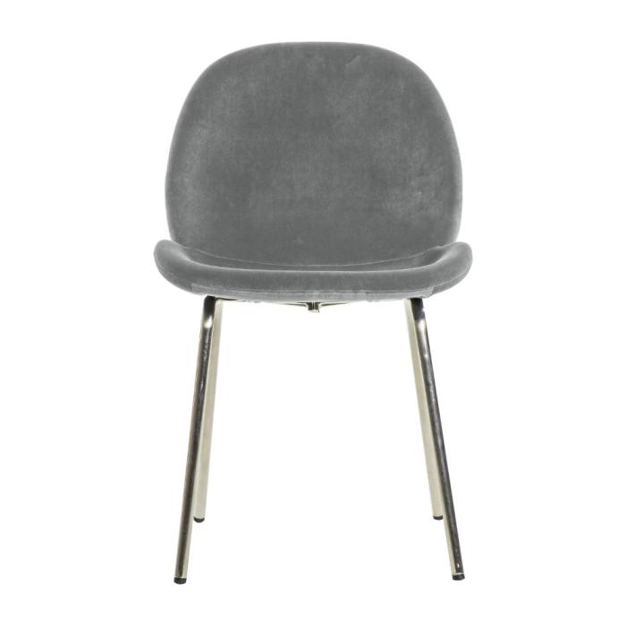 Pavilion Chic Denmark Velvet Dining Chair in Light Grey Set of 2 1