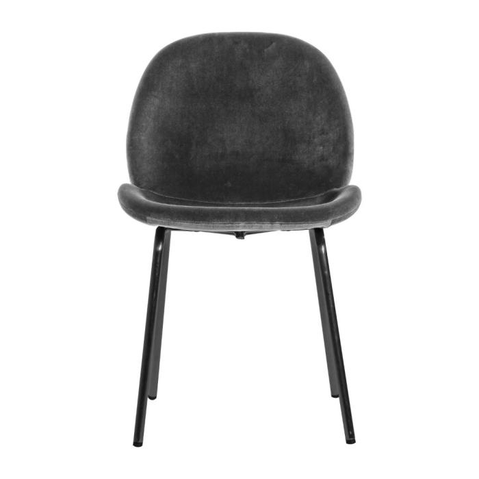 Pavilion Chic Denmark Velvet Dining Chair in Grey Set of 2 1