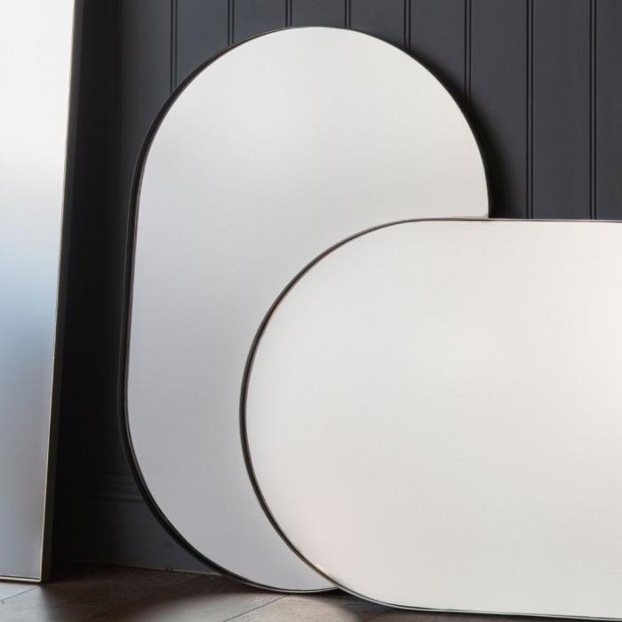 Albion Oval Wall Mirror in Black 1