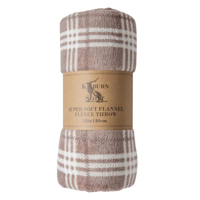 Duffield Fleece Throw in Taupe 1