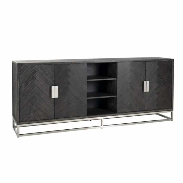 Richmond Blackbone Black and Silver Sideboard with Shelves 1
