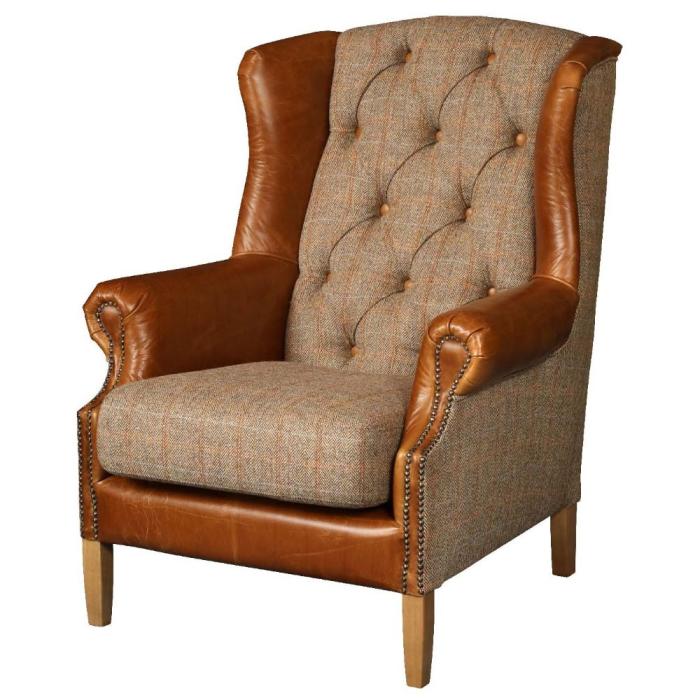 Vintage Sofa Company Kew Harris Tweed Wingback Chair 1