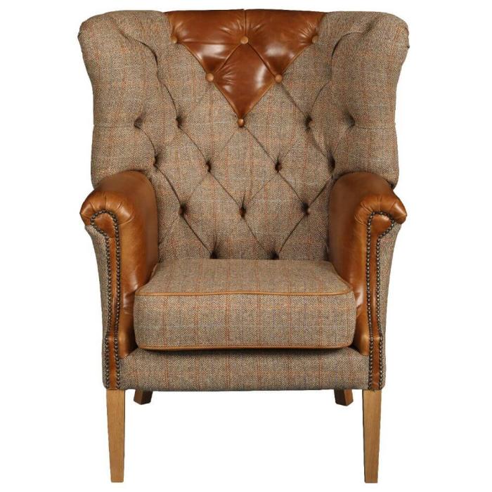 Vintage Sofa Company Buckingham Harris Tweed Wingback Chair 1