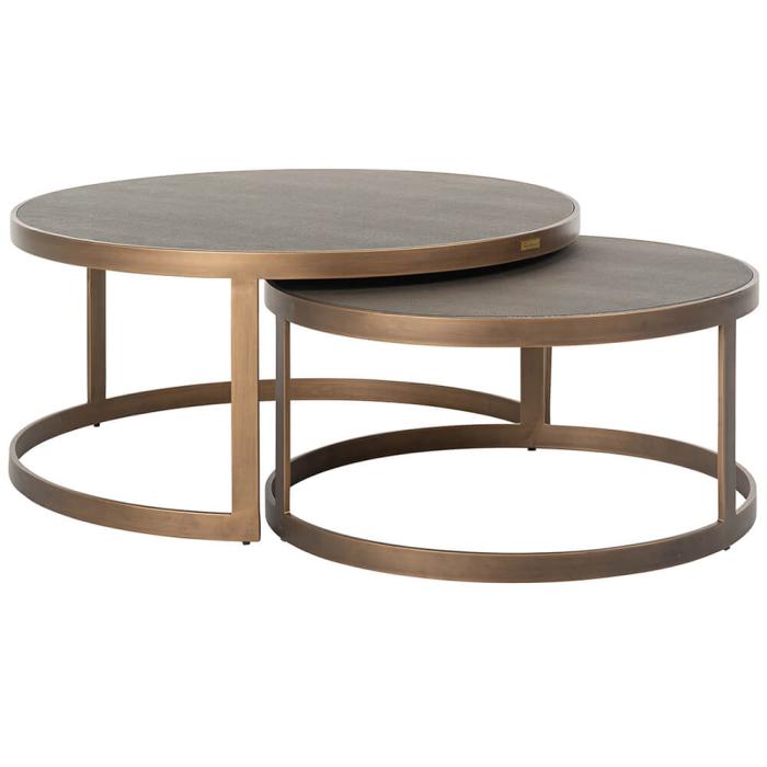 Richmond Bloomingville Faux Shagreen Nesting Coffee Tables 1