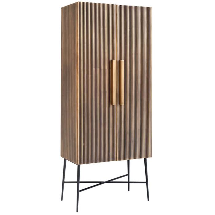 Richmond Ironville Tall Storage Cabinet with Doors Gold Brass Finish 1
