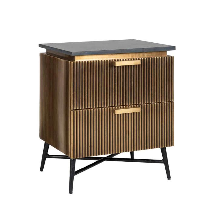 Richmond Ironville Gold Bedside Drawers 1