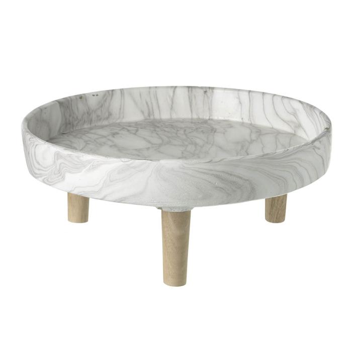 Marble Tray White D32cm 1