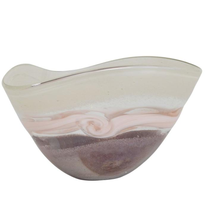 Bowl Peach Swirl Glass H.15cm 1
