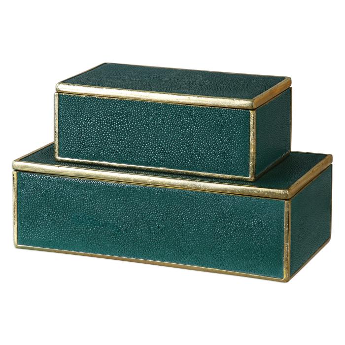 Uttermost  Karis Emerald Green Boxes S/2 1