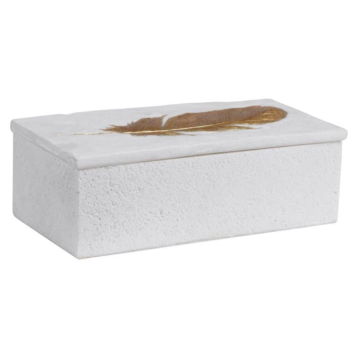 Uttermost  Nephele White Stone Box 1
