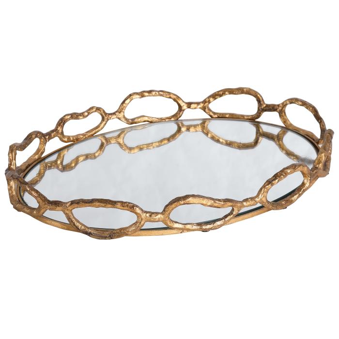 Uttermost  Cable Chain Mirrored Tray 1