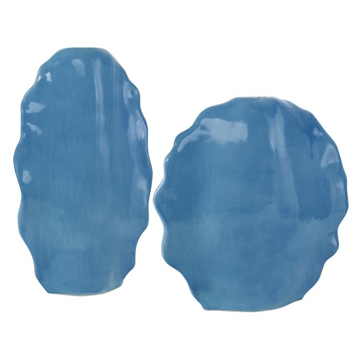 Uttermost  Ruffled Feathers Blue Vases, S/2 1