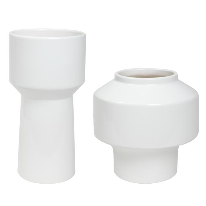 Uttermost  Illumina Abstract White Vases, Set/2 1