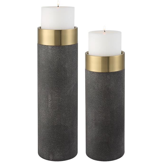 Uttermost  Wessex Gray Candleholders, Set of 2 1