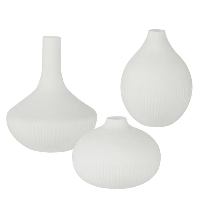 Uttermost  Apothecary Satin White Vases, Set/3 1