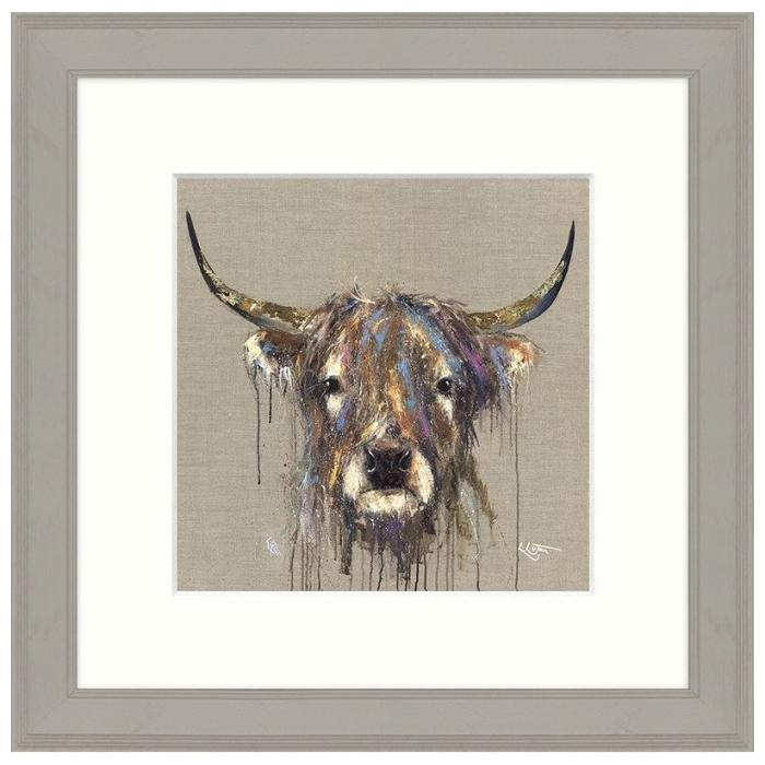 Chester by Louise Luton, Highland Cow - Framed Canvas Print 1
