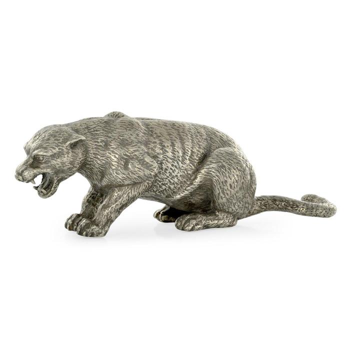 Jonathan Charles Panther Figurine in White Brass 4