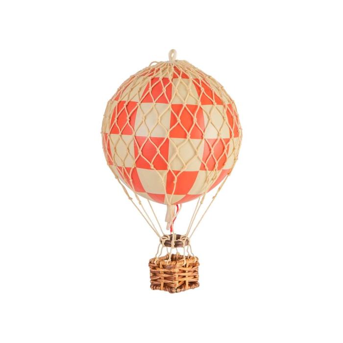 Floating The Skies Small Hot Air Balloon Check Red 1