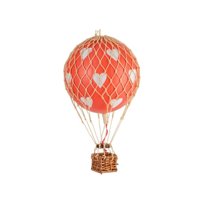 Floating The Skies Small Hot Air Balloon Red Hearts 1