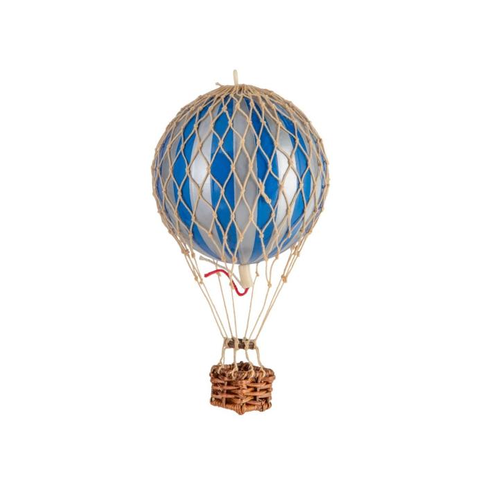 Authentic Models Floating The Skies Hot Air Balloon Small, Silver Blue 1