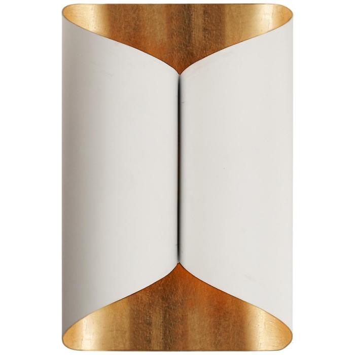 Visual Comfort Selfoss Wall Light in Plaster White with Brass Interior 1