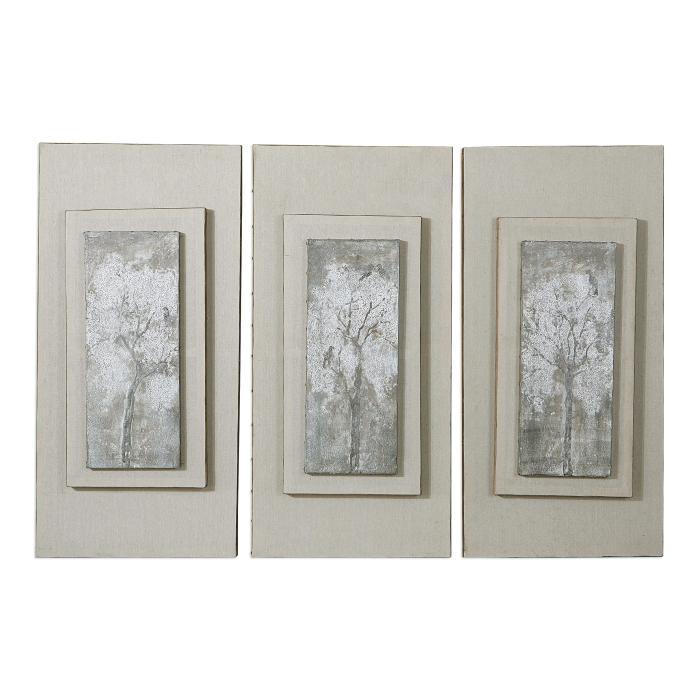 Uttermost  Triptych Trees Hand Painted Art Set/3 1
